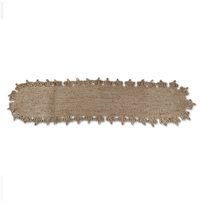 Handmade Delightful Lines Jute Table Runner