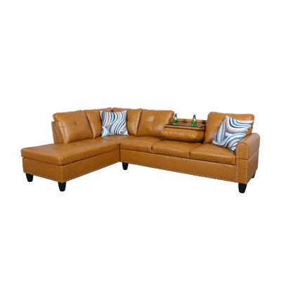 Prindle Faux Leather Chaise Lounge