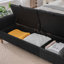 Banc de rangement rembourré avec couvercles doubles et accoudoirs roulés-489933838