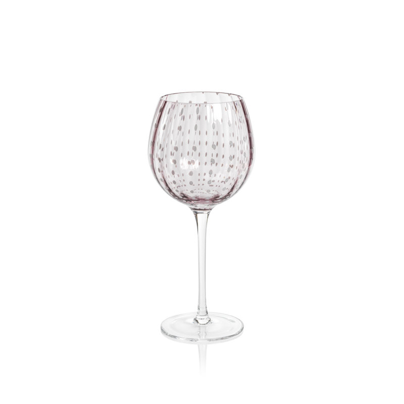 Verres à vin à pois blancs Jamesena, ensemble de 4, Mauve