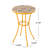 Eberto Outdoor Ceramic Tile Side Table with Iron Frame, Yellow