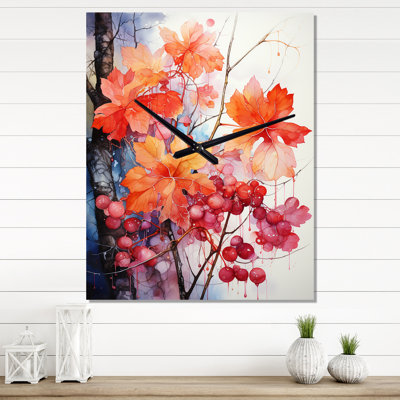 Horloge murale Japon Art Coral Crimson Maple I