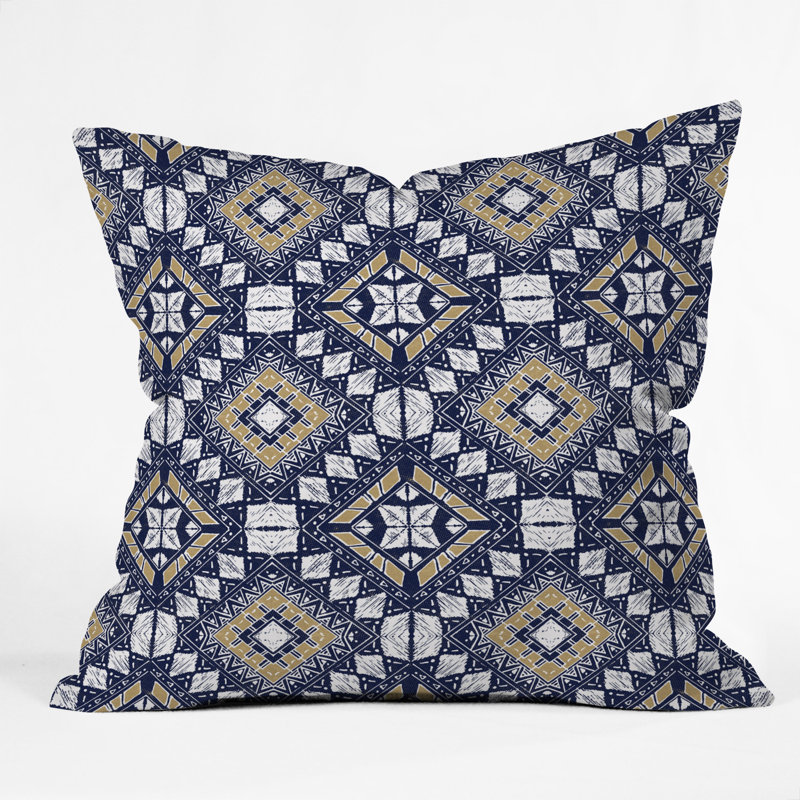 Coussin marta barragan camarasa mystic tribal, 18 po x 18 po, Bleu marine