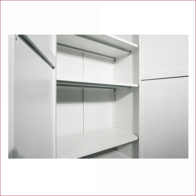 Cabinets 71'' Steel Storage with 2 Shapely Doors &amp; Adjustable Shelves, Off-White | Farmhouse | Bedroom