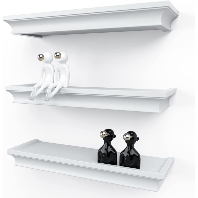 Marjut 3 Piece Floating Shelf, White