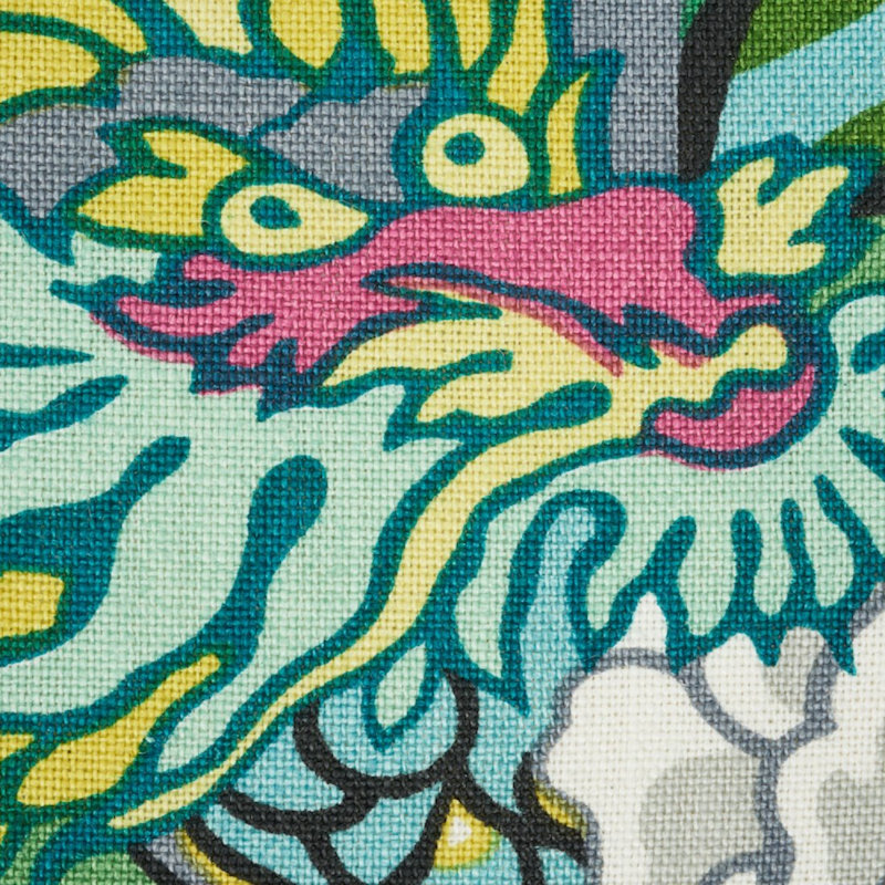 Coussin Dragon, 18 po x 18 po, Jade