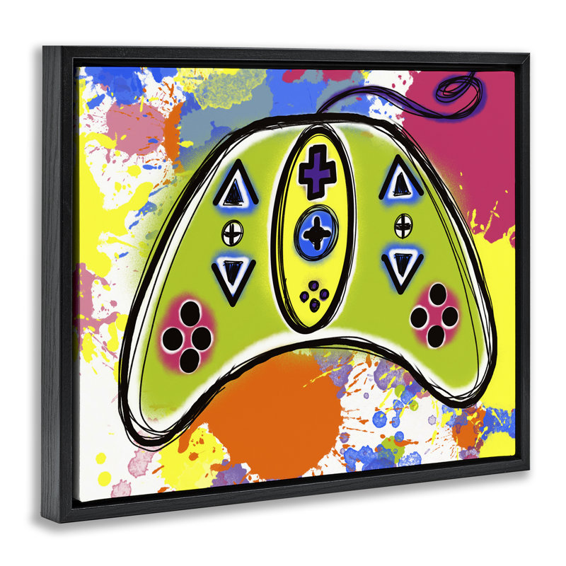 Art mural moderne sur toile flottante, "Modern Pop", par Matthew Piotrowicz, Cadre flottant noir de jais, H 17 po x l 21 po