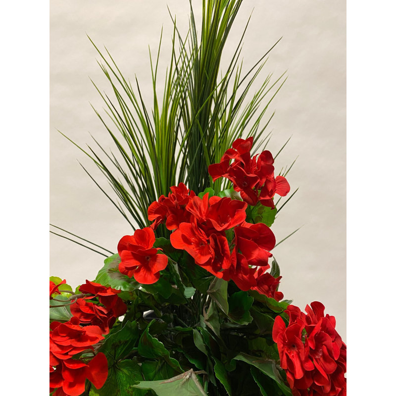 Fabric Geranium Arrangement in Pot