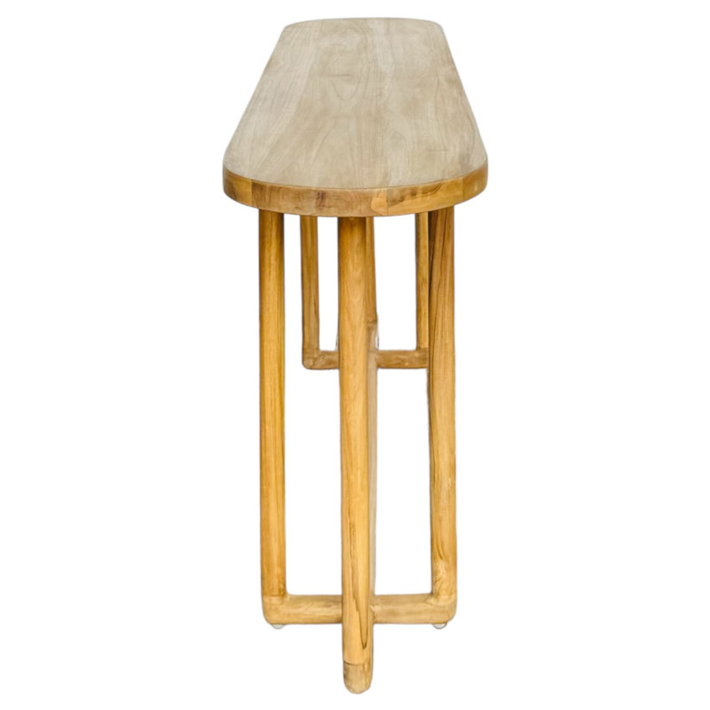 Console ovale en bois naturel