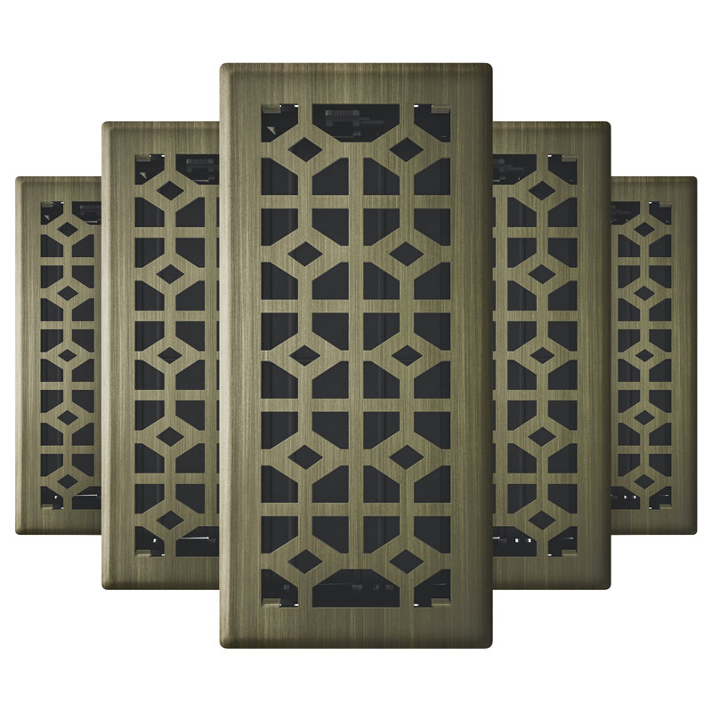 Imperial 4'' W Floor Vent Cover, 4" W x 10" L, Vintage Brass