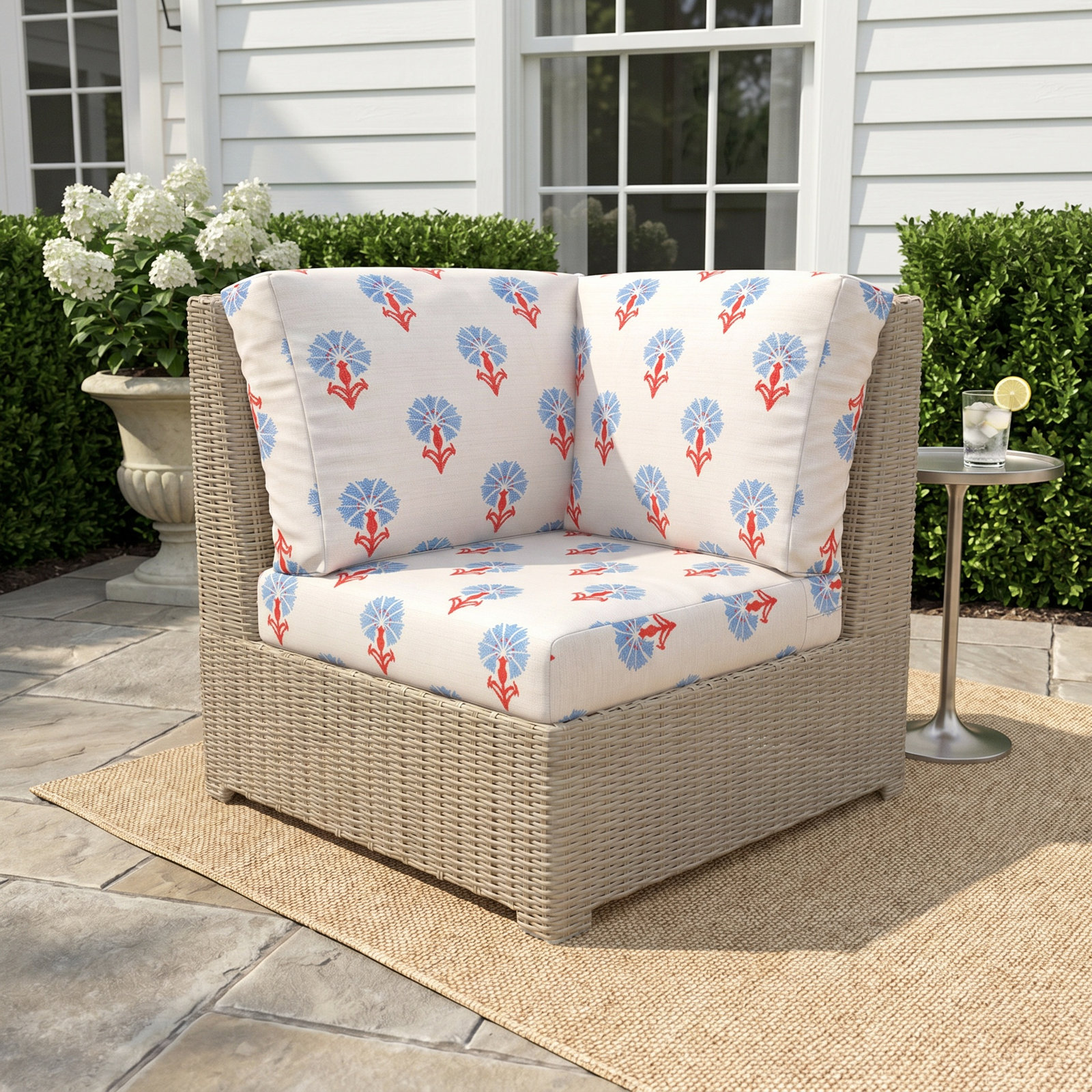 Henri Corner Chair, Mira Bluebell