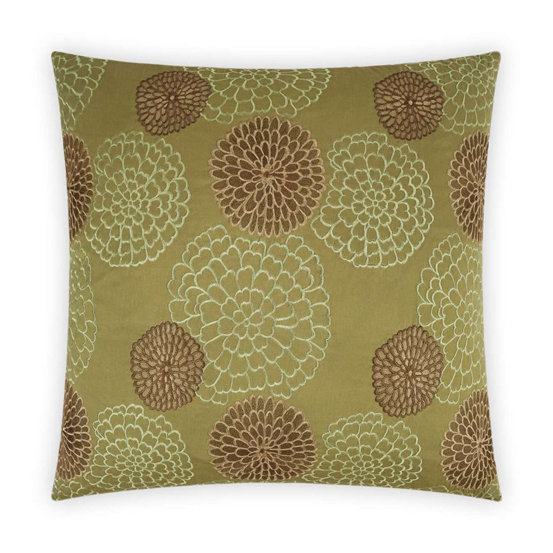 Chrysanthemum Pillow Cover & Insert, Sage, Square 22"