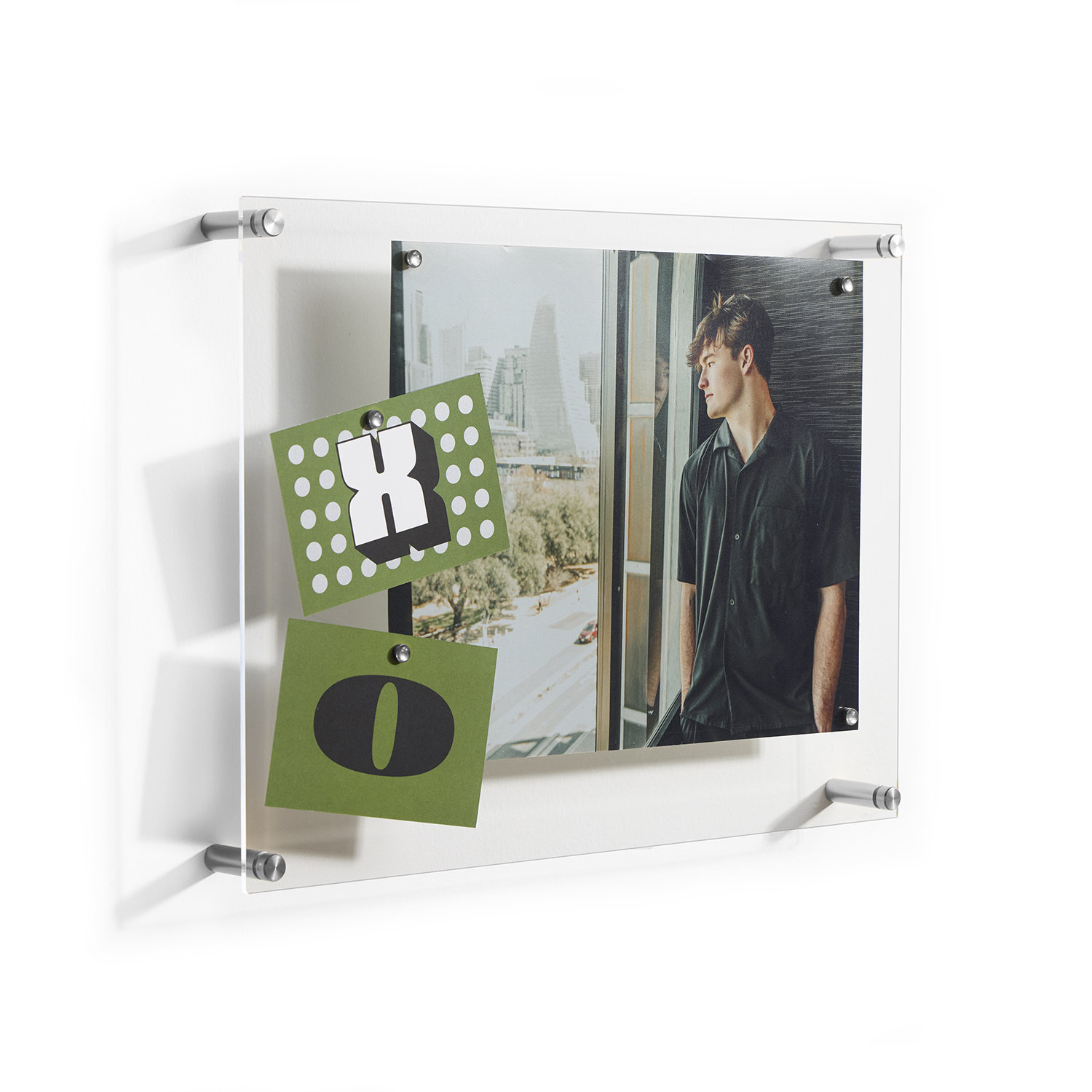 Easy Change Memo Board + Magnets, Silver, 14" x 19"