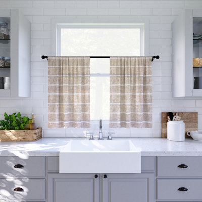 Striped Tailored Kitchen Curtain