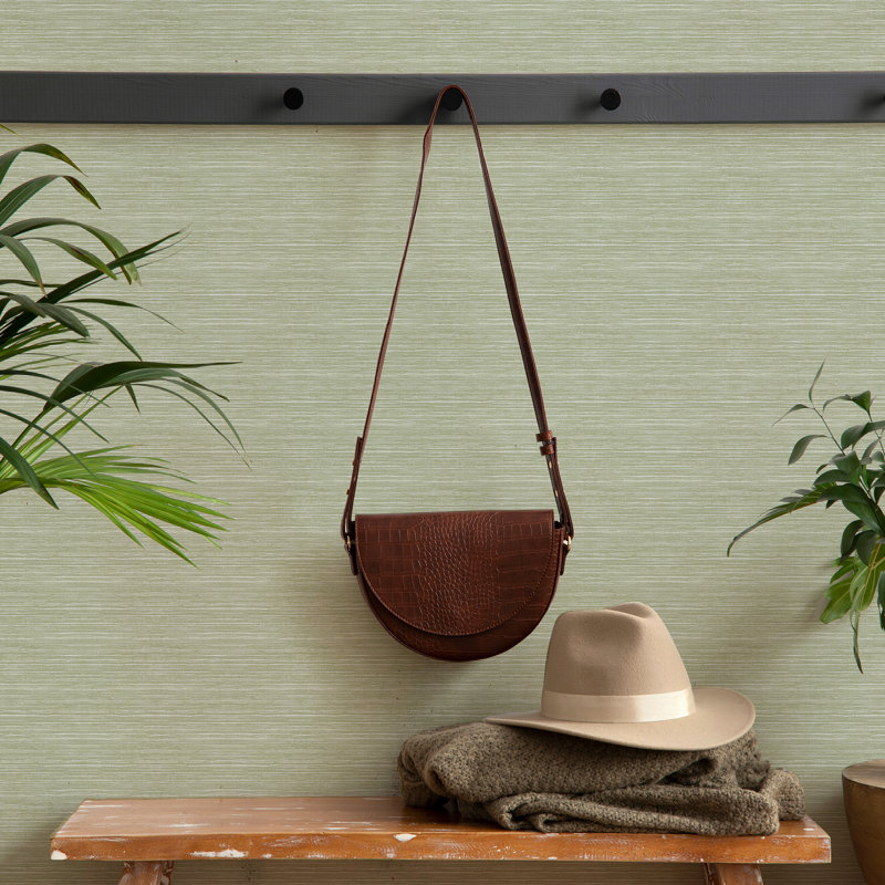 Emperor Grasscloth Emerald Wallpaper, Sage