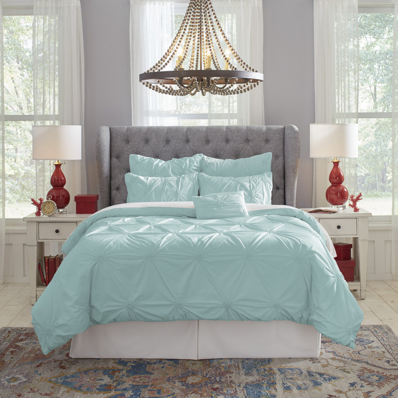 Ensemble de housse de couette, Aigue-marine, Housse de couette simple / euro