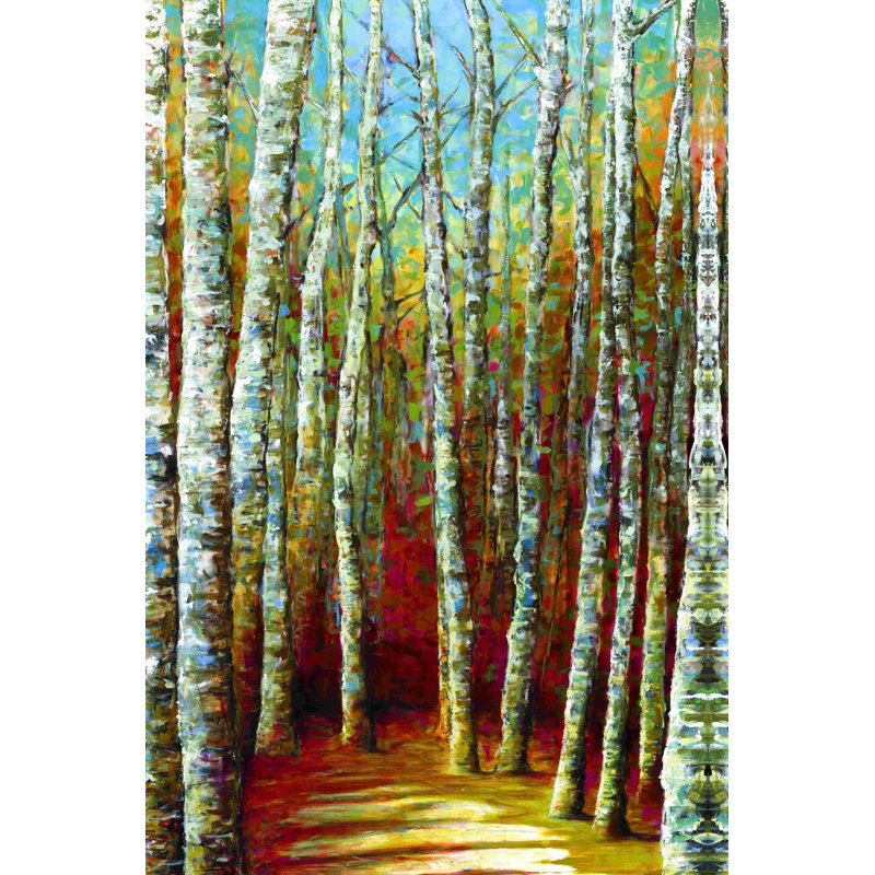 Bouleaux - impression sur toile tendue, H 18 po x l 12 po