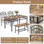 Ensemble de table de salle à manger pour 4 à 6 personnes, table de cuisine 4 pièces avec banc et chaises, petit ensemble de table de cuisine avec cadre en métal et support de rangement, ensemble de table de salle à manger moderne pour la salle à manger, appartement