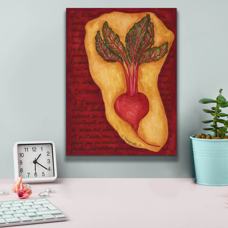 Art mural sur toile Epic Graffiti «Veggies On Red L Betterave» par Andrea Strongwater, H 16 po x l 12 po x P 0,75 po