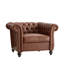 Fauteuil club Chesterfield Camberley de 39,5 po de largeur avec accoudoirs à volutes, garniture cloutée et pieds tournés-587697671