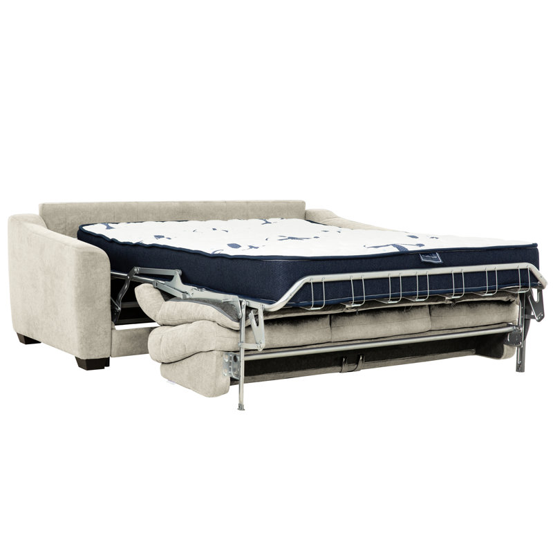  Stearns & Foster 83 in. Queen Sleeper Sofa Bed with 8 in. Hybrid Mattress, Beige, Beige