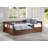Bechtold Melody Extendable Daybed Frame with Trundle and Storage Drawers, Brazilian Pine Wood King-Size Bed for Kids Bedroom Furniture, 200 Pound Capacity, Multiple Finish Options - CHESTNUT-1126822514