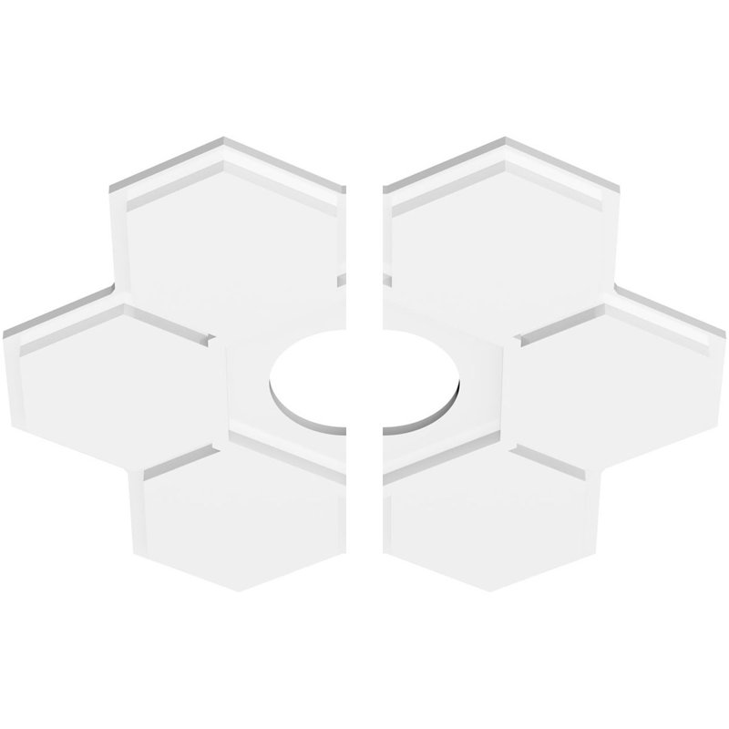 Médaillon de plafond contemporain en PVC de qualité architecturale 28 po x P 9 3/4 po x P 1 po, H 1 po x l 22 po x P 22 po