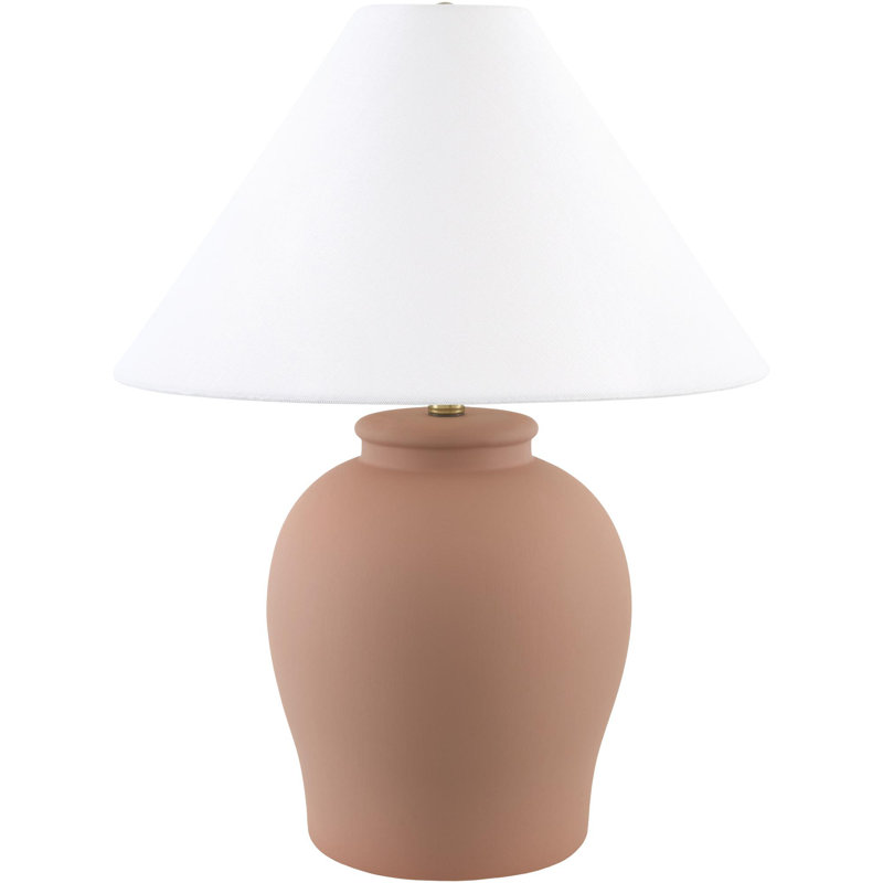 Chemise 22" Ceramic Table Lamp, Classic Linen, Terracotta