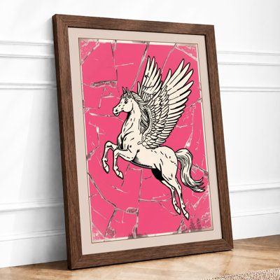 Pegasus in Flight Retro - Framed Print