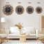 Horloge murale 14 po en bois rustique Boho Sunburst