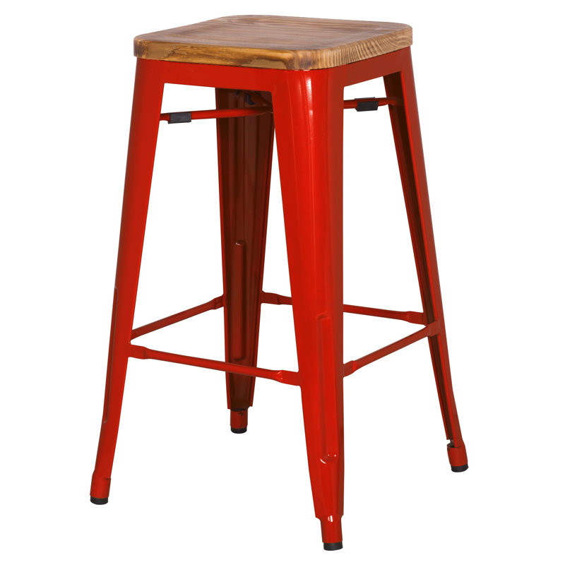 Nesbit Counter Stool, Bar Stool (30" Seat Height), Brown Seat/ Black Frame