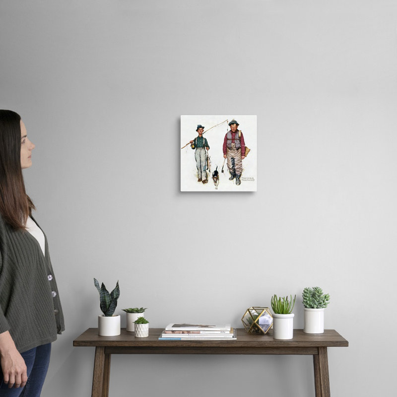 «Two Old Men And Dog: The Catch», art mural sur toile, H 12 po x l 12 po x P 1,25 po, Toile tendue