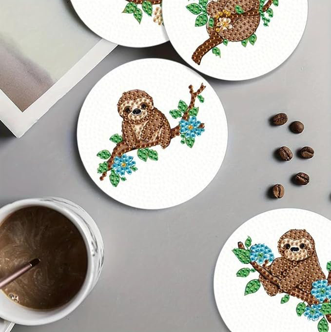 Wood Round 4 Piece Coaster Set