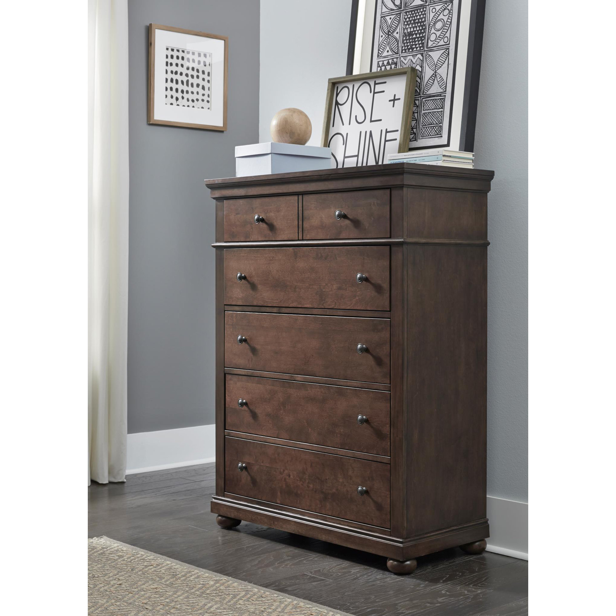 Jayden 5-Drawer Chest, Brown