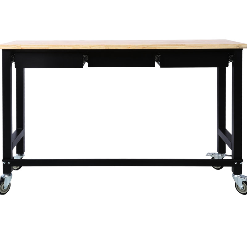 Établi 60 po pour bureau à domicile avec surface solide et table de travail avec tiroir de rangement