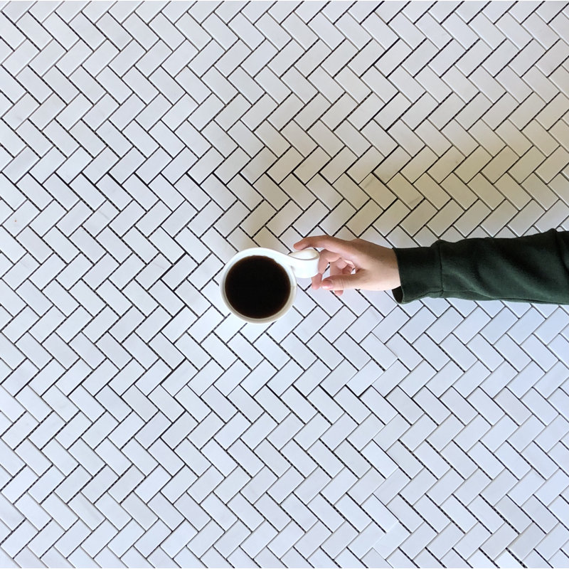 Dolomite Natural Stone Herringbone Mosaic Wall Tile