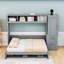 Lit escamotable double avec tiroirs et tablettes de rangement-778736068