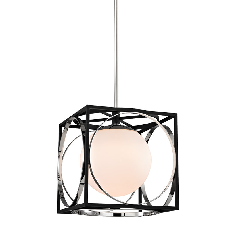 Wadsworth 1 - Light Pendant, 14.25" H X 13.5" W X 13.5" D, Polished Nickel