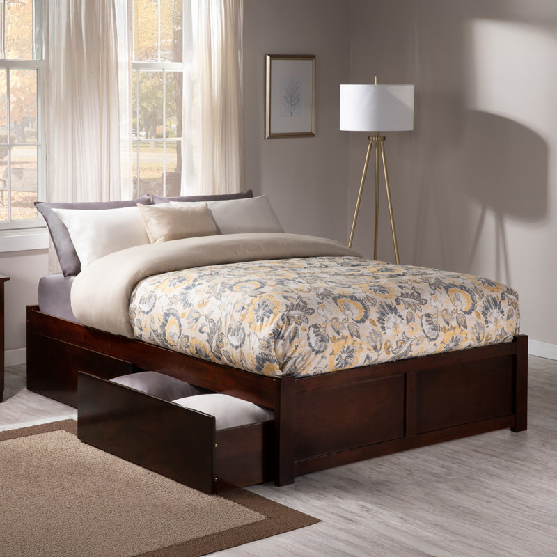 Avdain Platform Storage Bed, Walnut