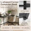 L-Shaped Metal Base Computer Desk