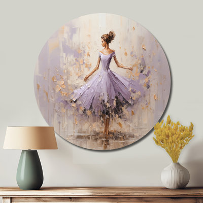 Minimalisme, ballerine dorée mauve I - mode ronde, art en métal