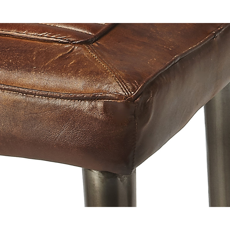 Tabouret de bar rembourré Schlemmer, Brun / brun foncé