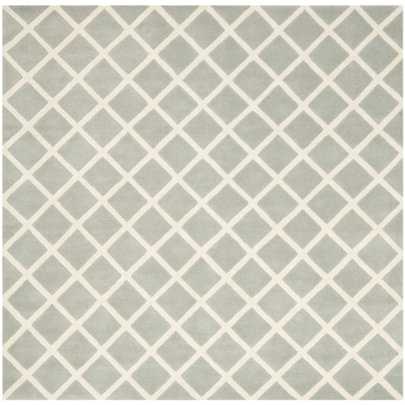 Teresita Hand Tufted Wool Geometric Rug, Square 7'