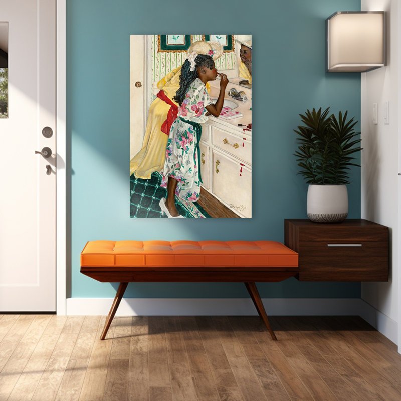 «Mess O’ Trouble», art figuratif africain multicentrique pour enfants, H 48 po x l 32 po