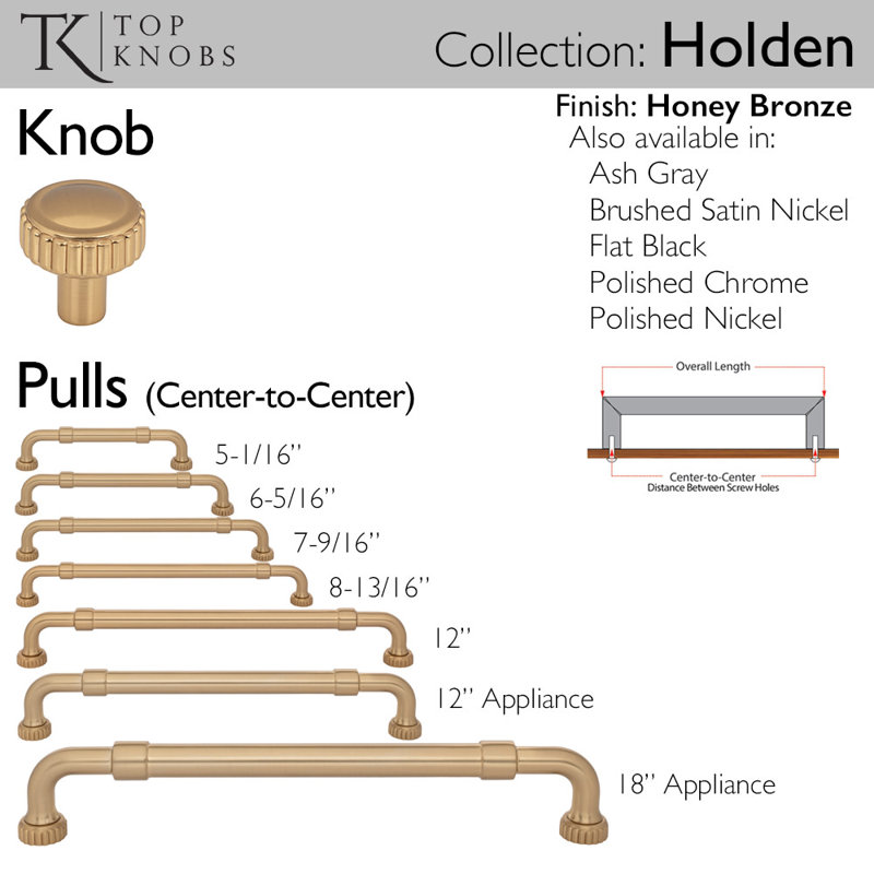 Holden 8 13/16" Center To Center Bar Pull, 8 13/16" Center To Center, Honey Bronze
