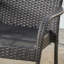 Chaises empilables grises en PE de 4 pièces pour les repas en plein air, avec un design élégant, une construction, de l'espace et des salles à manger entièrement assemblées, avec des pieds minces, un motif tissé, une performance durable,