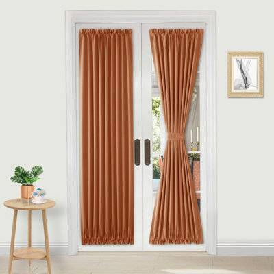 Rideau occultant et isolant à 1 porte avec passe-tringle pour porte avec fenêtre en verre, portes de cuisine et de patio pour plus d'intimité