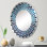 Miroir mural spirale bleue, spirales abstraites bleu moderne - spirale bleue