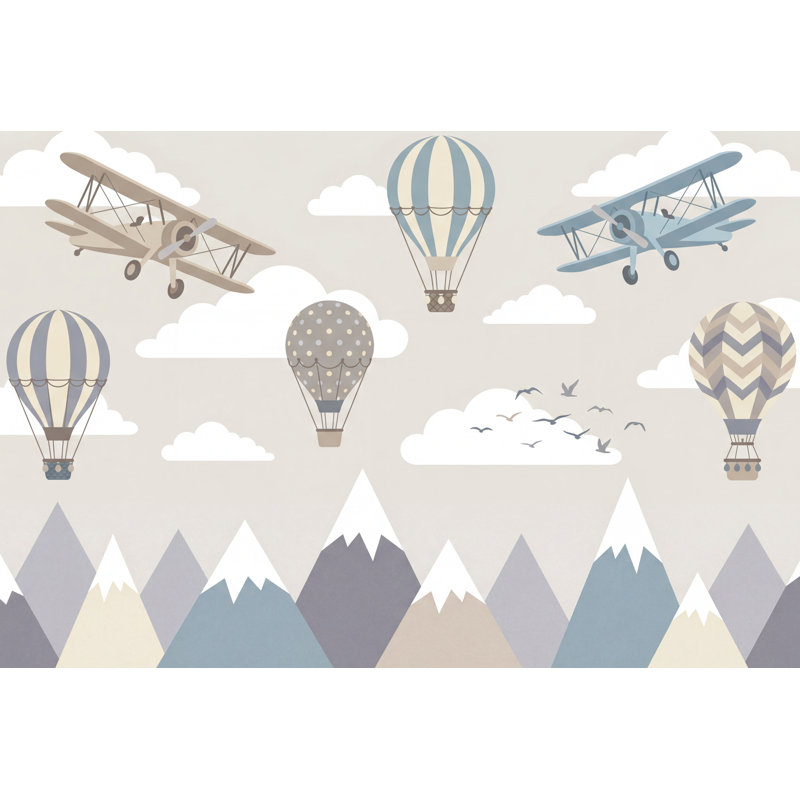 Papier peint montgolfières Airplanes, Non tissé, 120 po x 96 po
