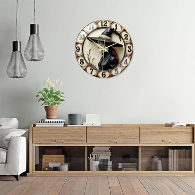 Witch Portrait Clock Face Design Artwork Art - 16'' Modern Glass Wall Clock